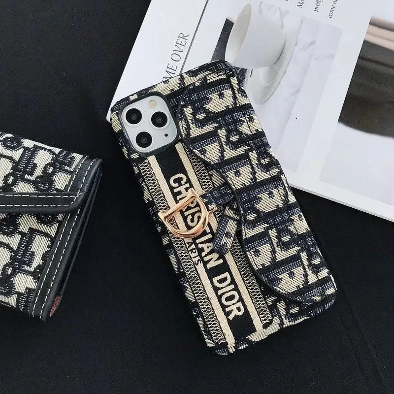 Luxury CD Canvas Wallet Phone Case with Card Holder