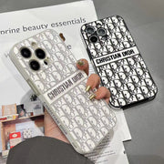Luxury CD Monogram Phone Case with Textured Finish