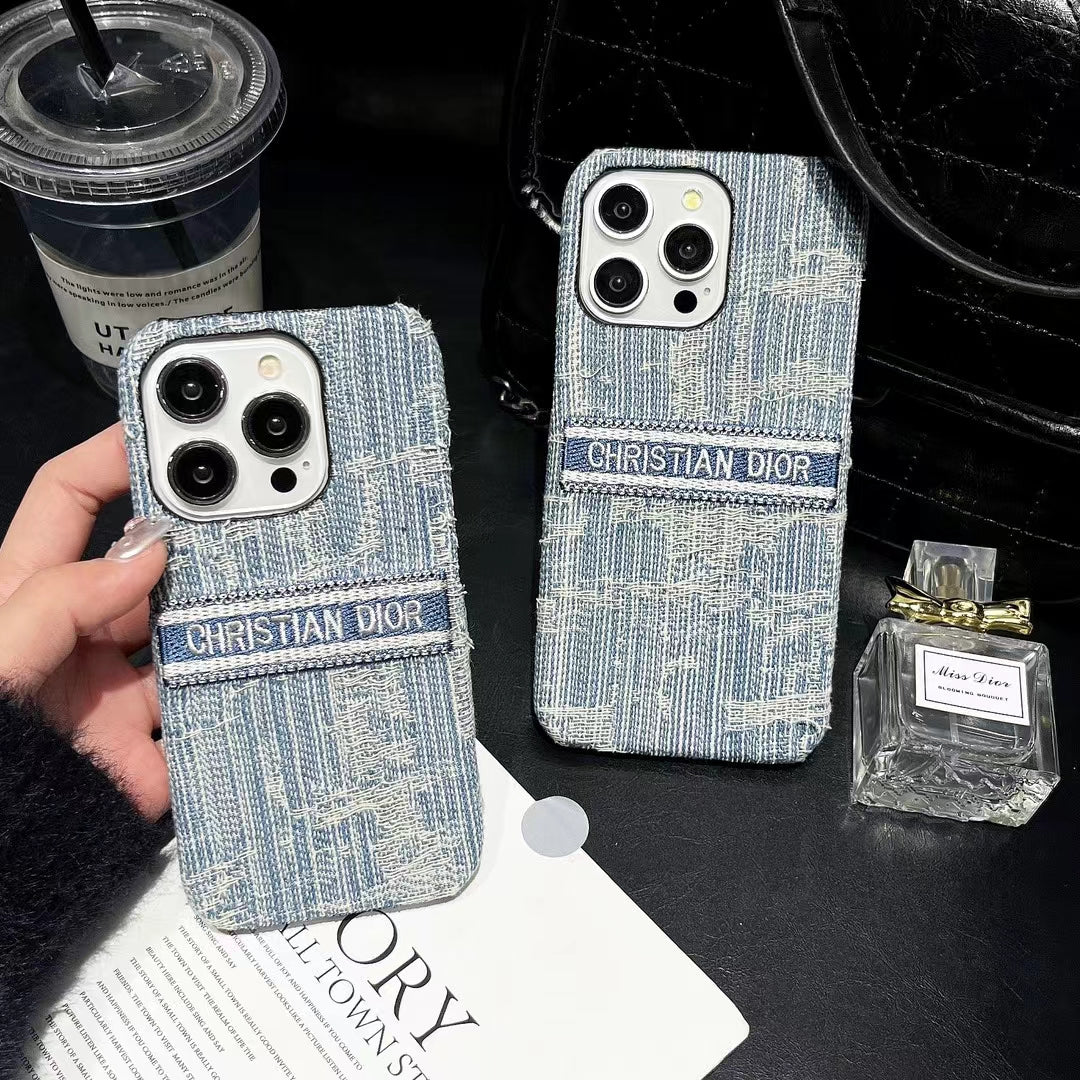 Luxury CD Monogram Denim Phone Case