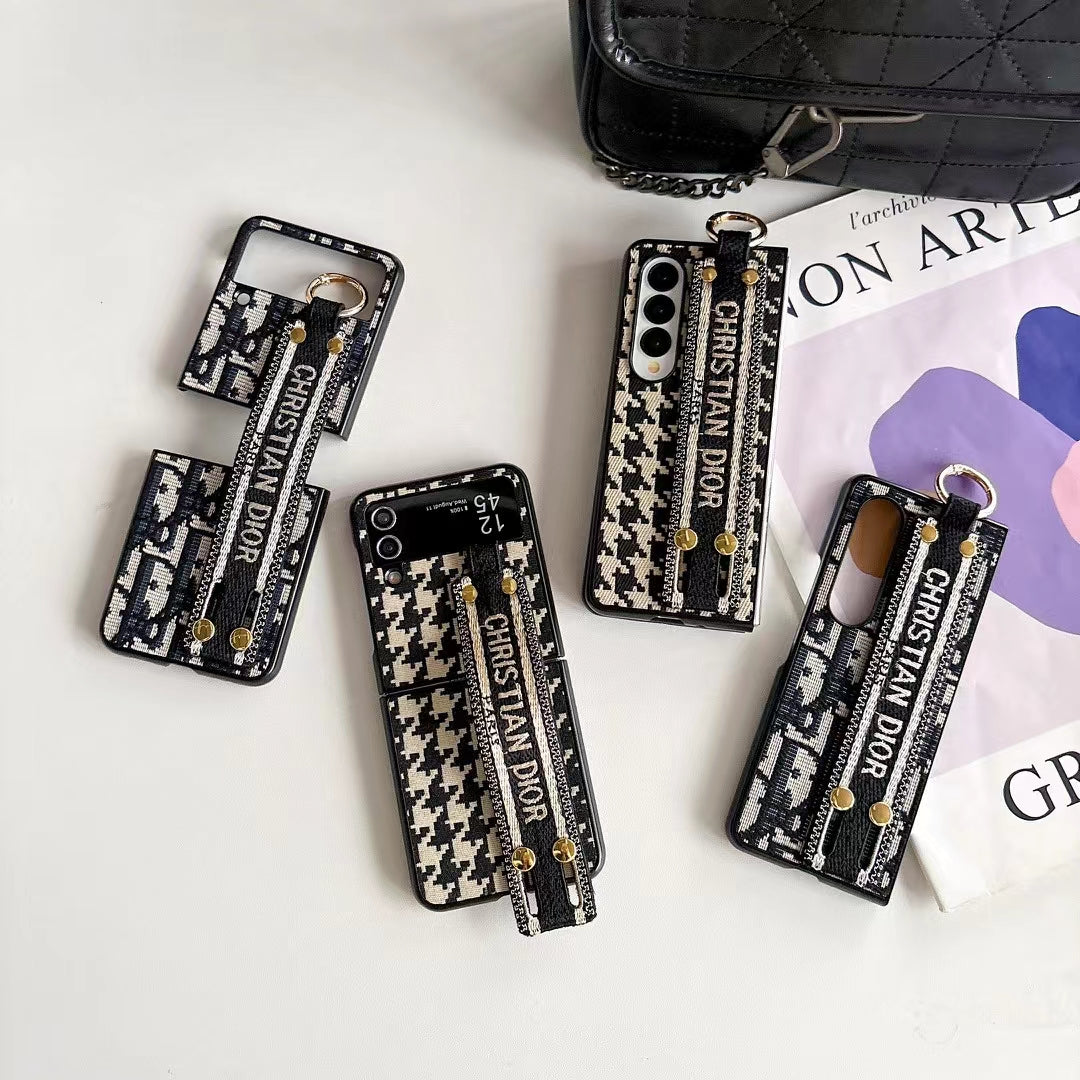 CD-Inspired Houndstooth Case for  Z Flip & Z Fold