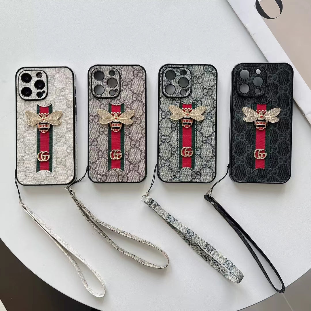 GG Luxury Phone Case with Elegant Hand Strap