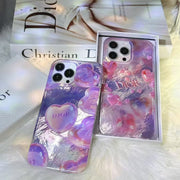 Luxury CD-Inspired Heart Design Phone Case – Elegant & Stylish
