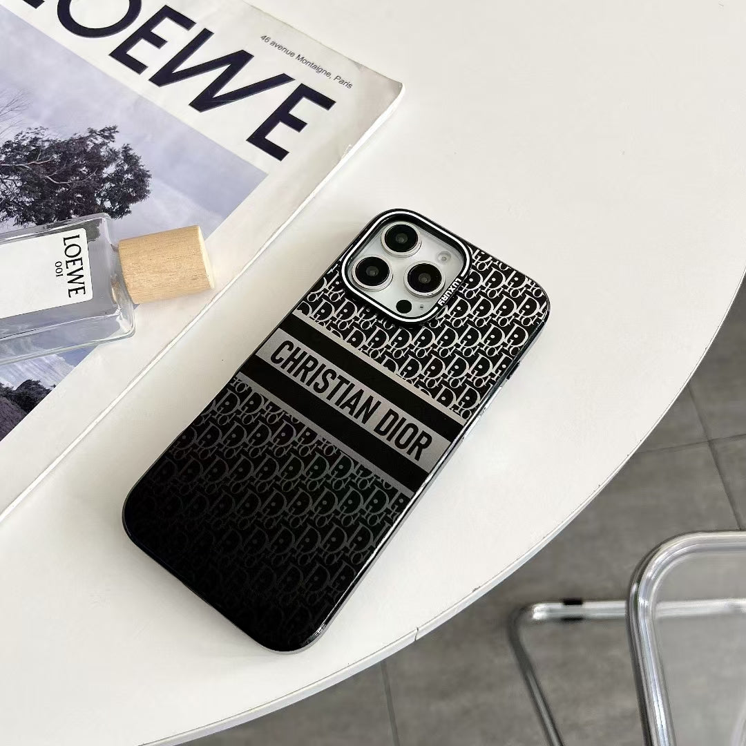 Elegant CD Gradient Monogram Phone Case Set – Luxury Design