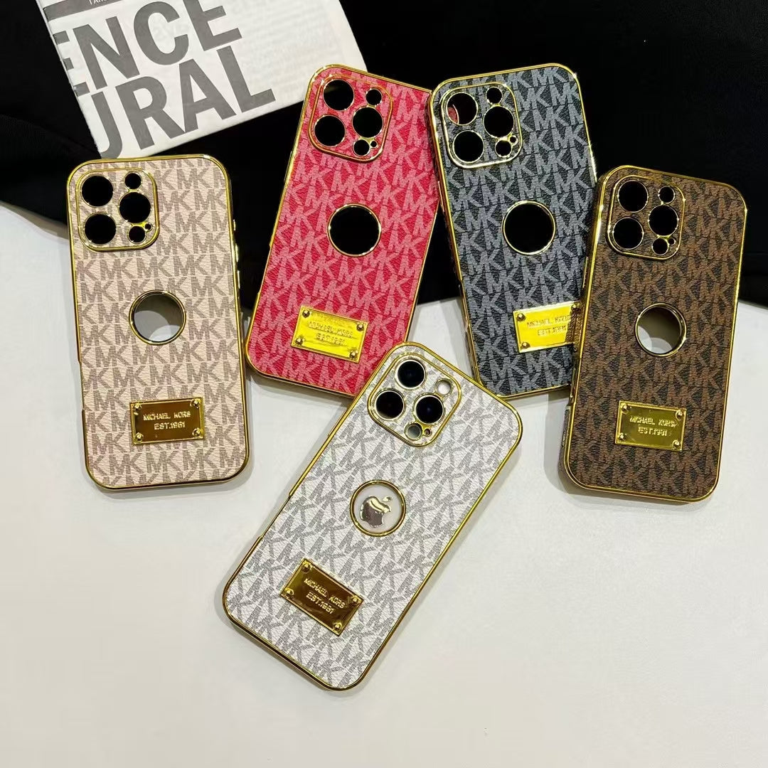 Elegant MK-Inspired Phone Case with Gold Accents