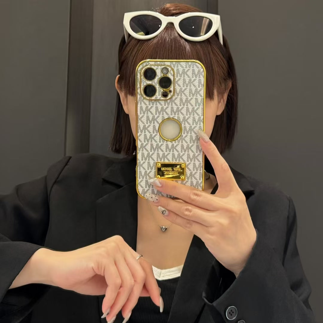 Elegant MK-Inspired Phone Case with Gold Accents