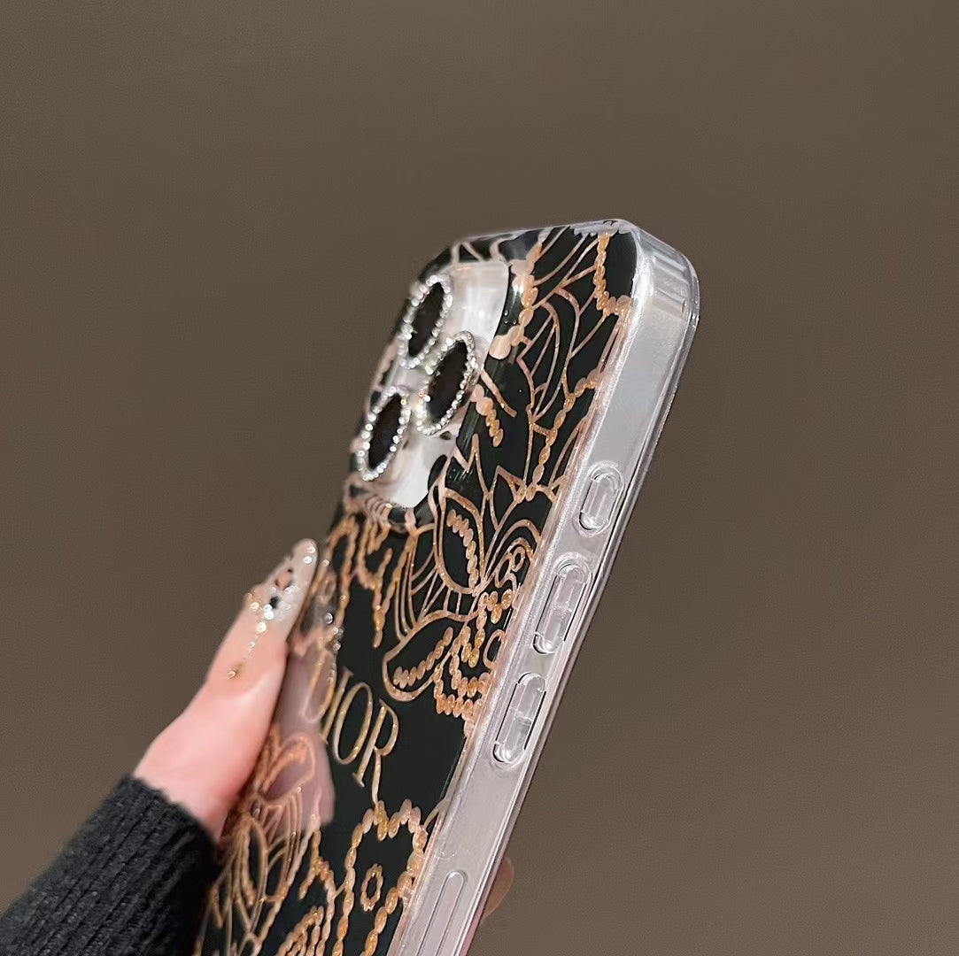 Luxury CD Floral Monogram Phone Case Set – Elegant Design