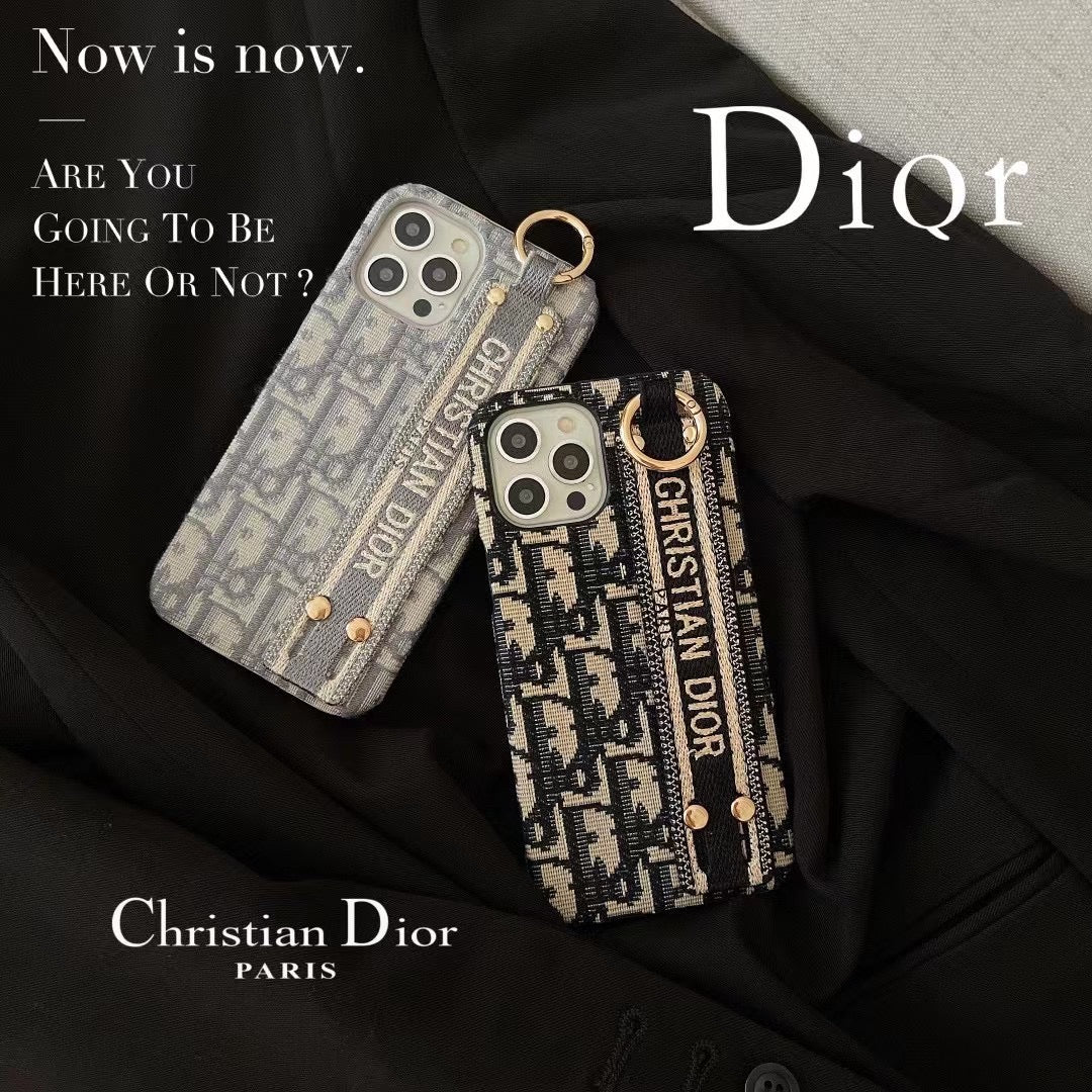 Chic CD Monogram Hand Strap Phone Case
