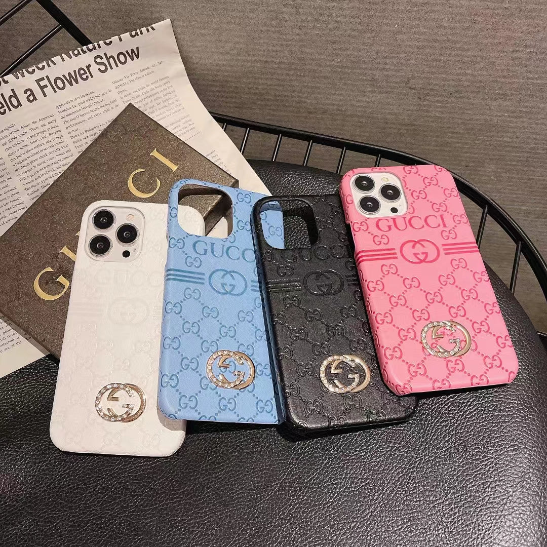 Luxurious GG iPhone Case with Embossed Detailing