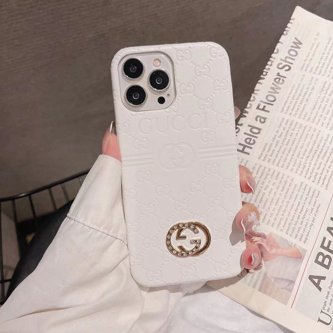 Luxurious GG iPhone Case with Embossed Detailing
