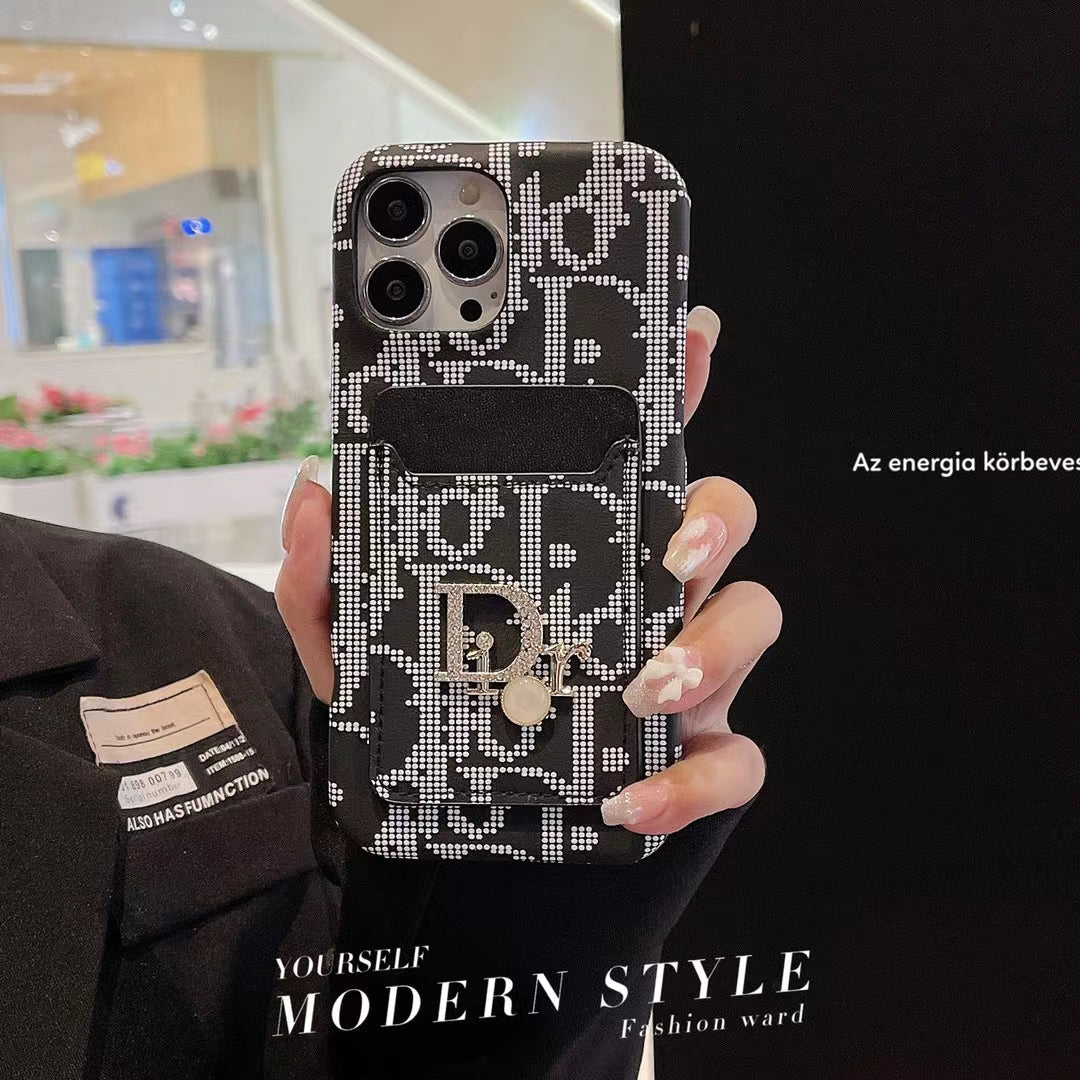 C.D Lady Luxury iPhone Case with Integrated Card Holder