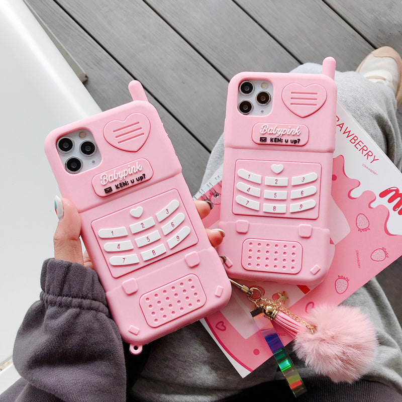 Cute Baby Pink Love Heart Soft Silicone Back Cover