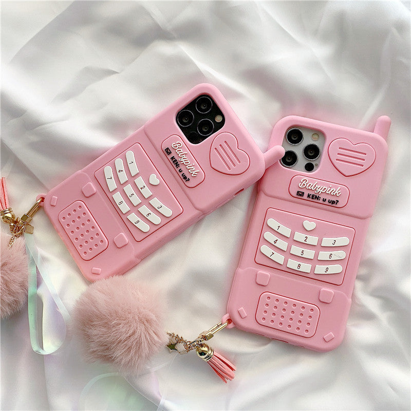 Cute Baby Pink Love Heart Soft Silicone Back Cover