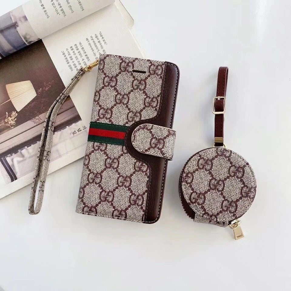 Luxury GG BUR iPhone & AirPods Case with Card Holder