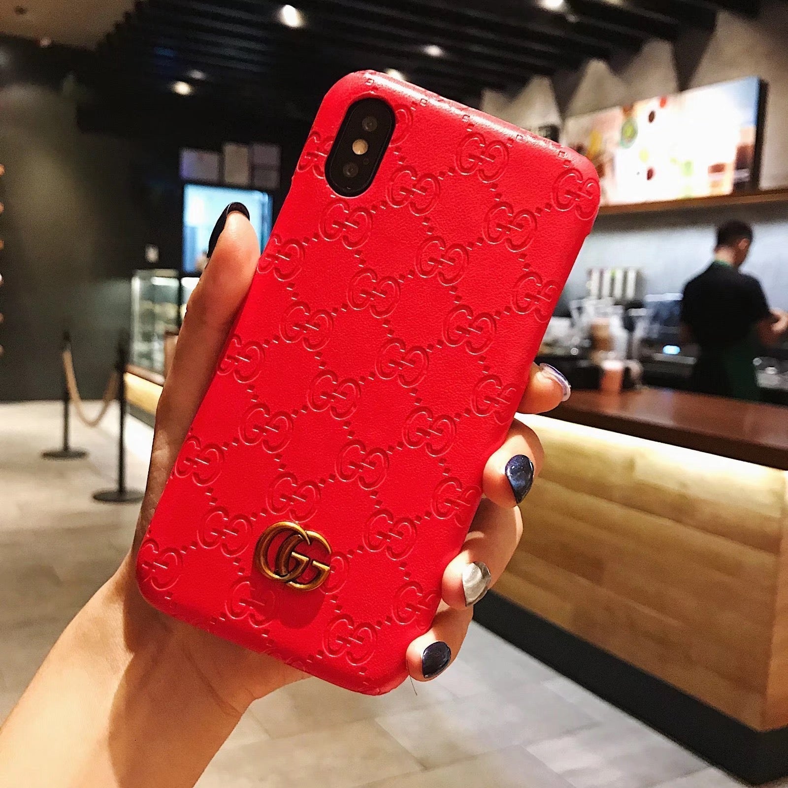 GG Debossed Luxury Phone Case for iPhone