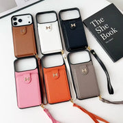 Designer IPhone Case With Wallet Card And Hand Strap