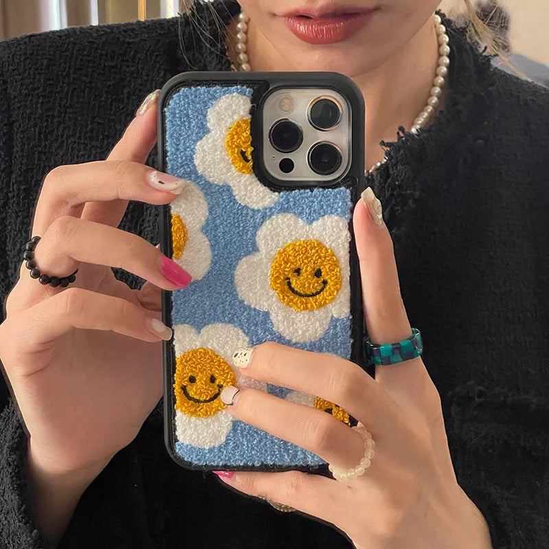 Soft Cute Texture Embroidered iPhone Case
