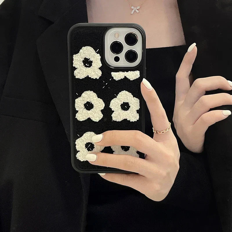 Soft Cute Texture Embroidered iPhone Case