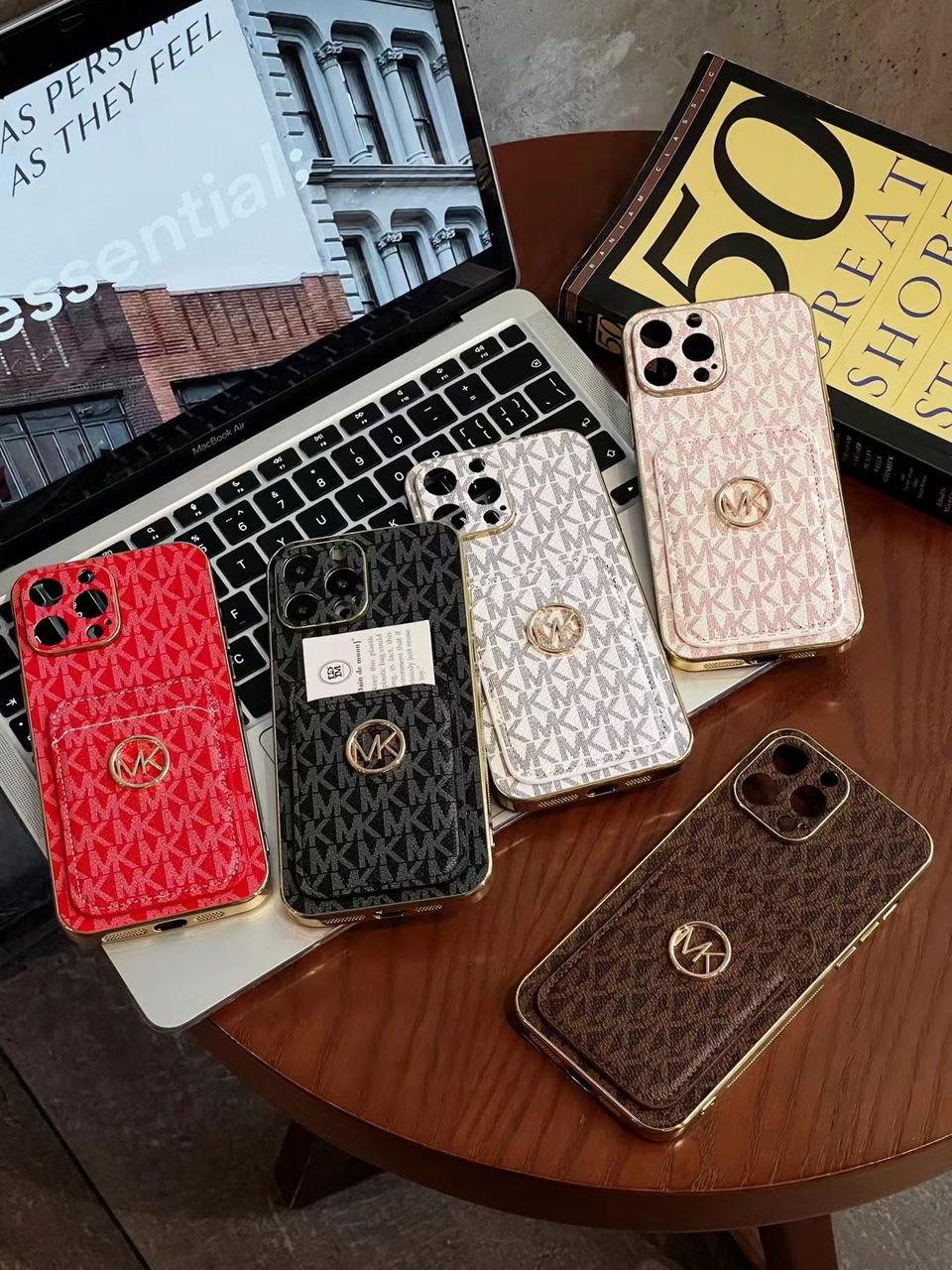 MK Monogram Phone Cases with Card Holder