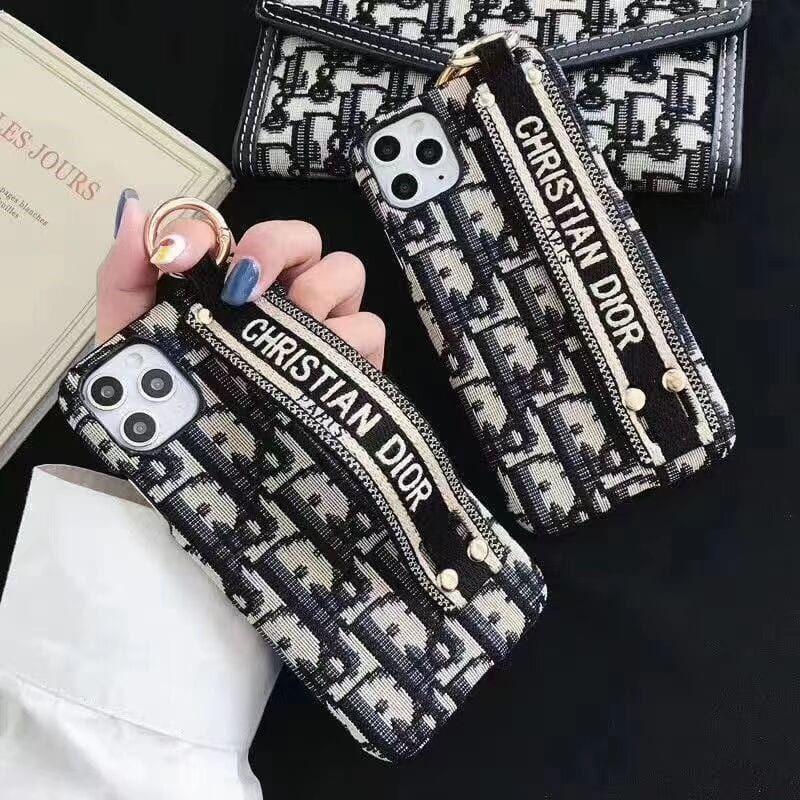Chic CD Monogram Hand Strap Phone Case