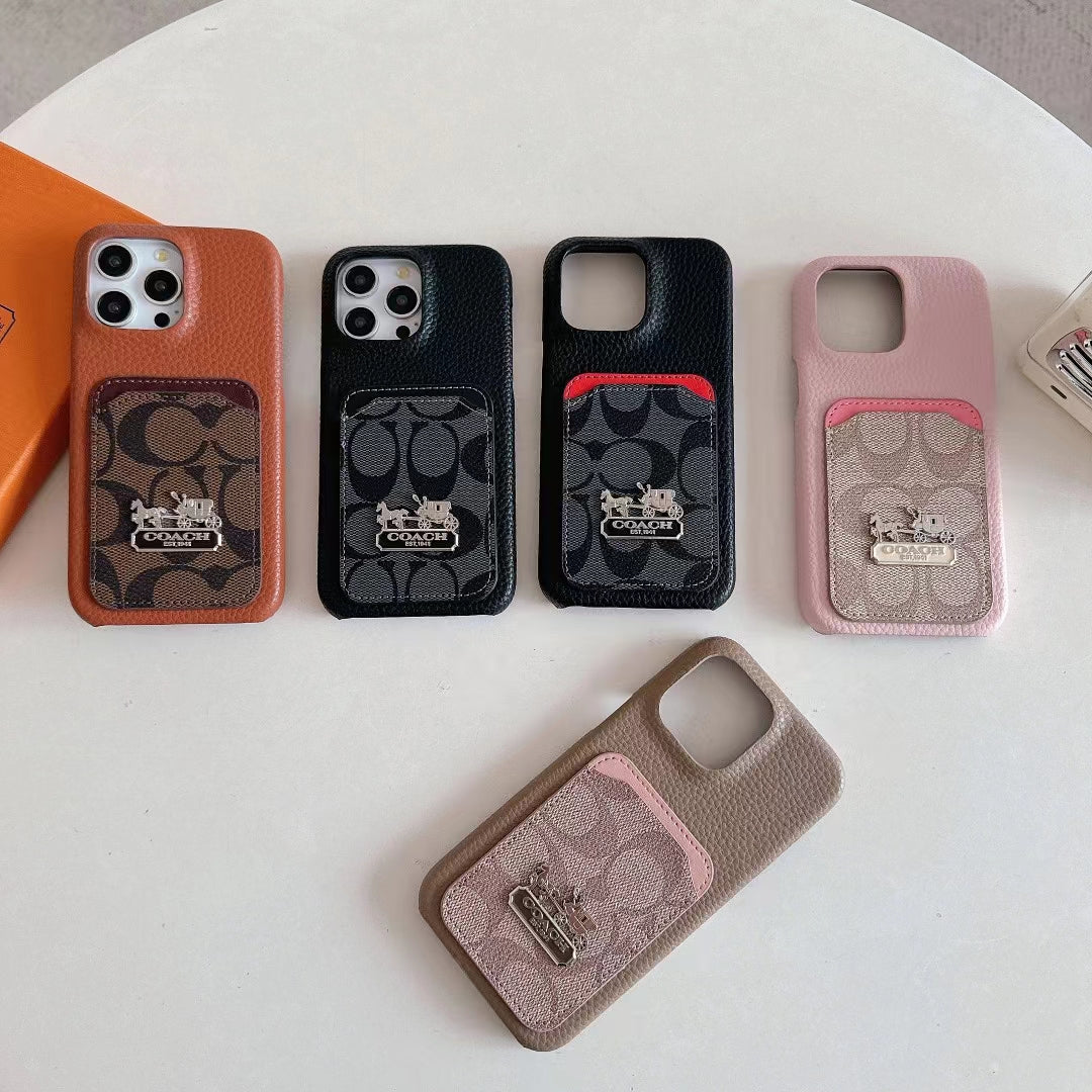 Coach Signature Phone Case with Card Holder - Stylish Protection