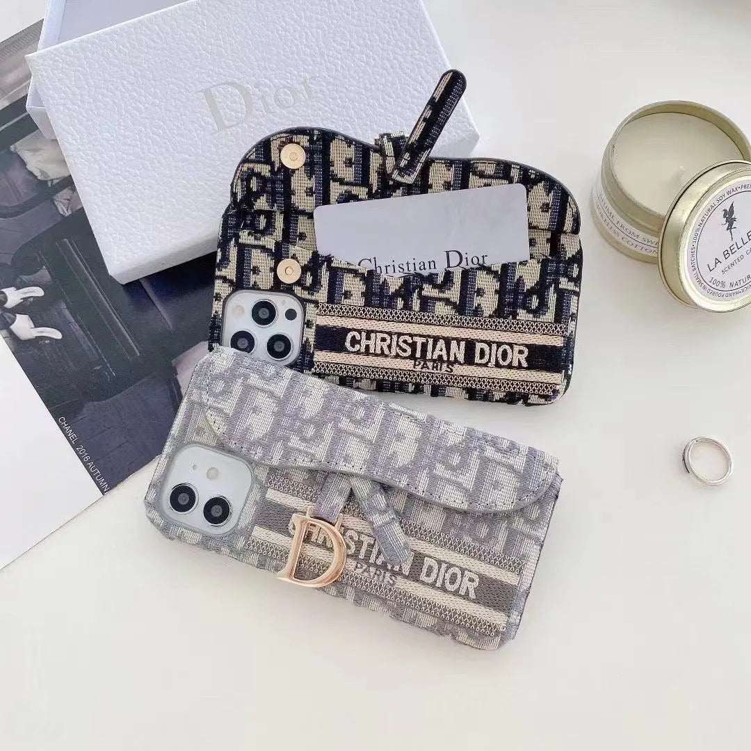 Luxury CD Canvas Wallet Phone Case with Card Holder