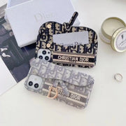 Luxury CD Canvas Wallet Phone Case with Card Holder