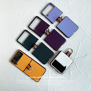 Leather Protective Phone Case With Metal Ring