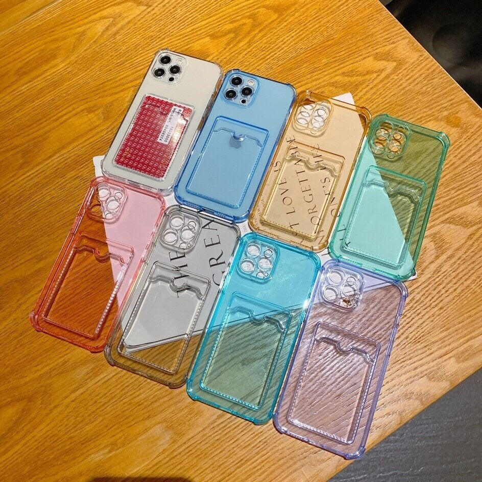 Card Holder Transparent Shockproof Soft Phone Case
