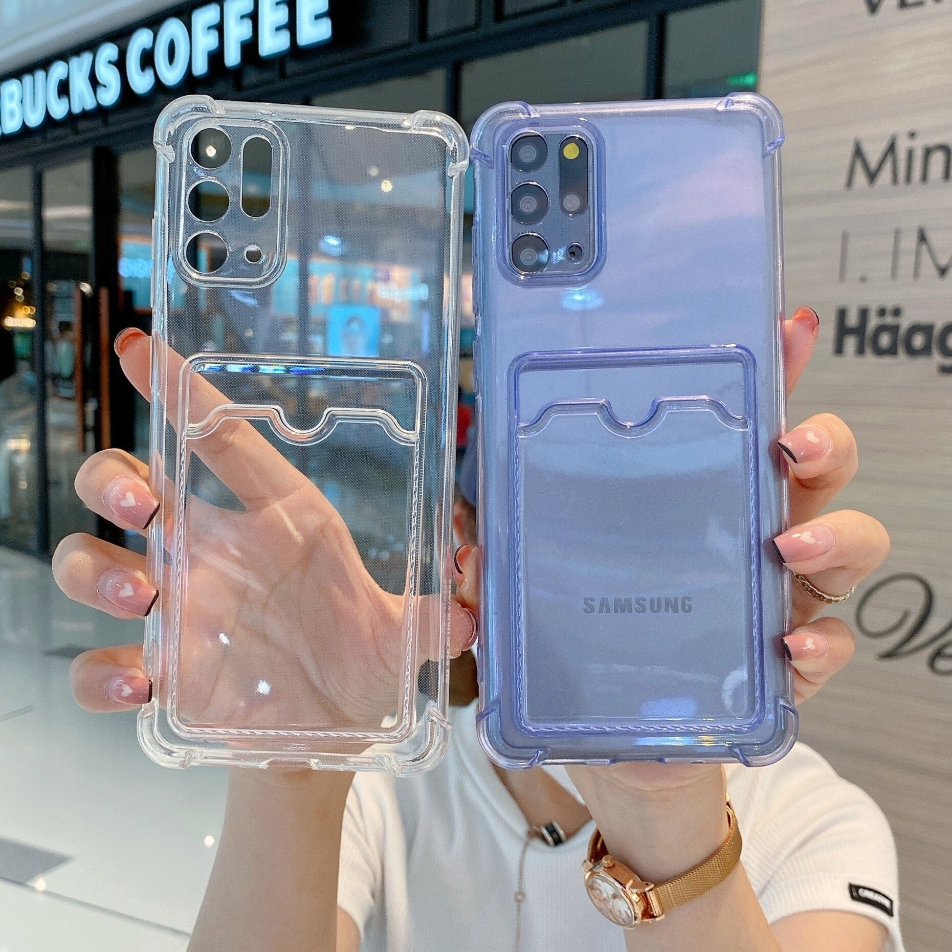 Card Holder Transparent Shockproof Soft Phone Case
