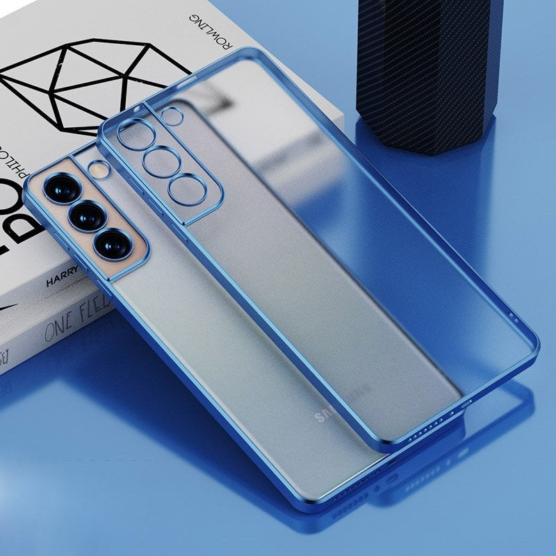 Luxury Square Plating Matte Transparent Case