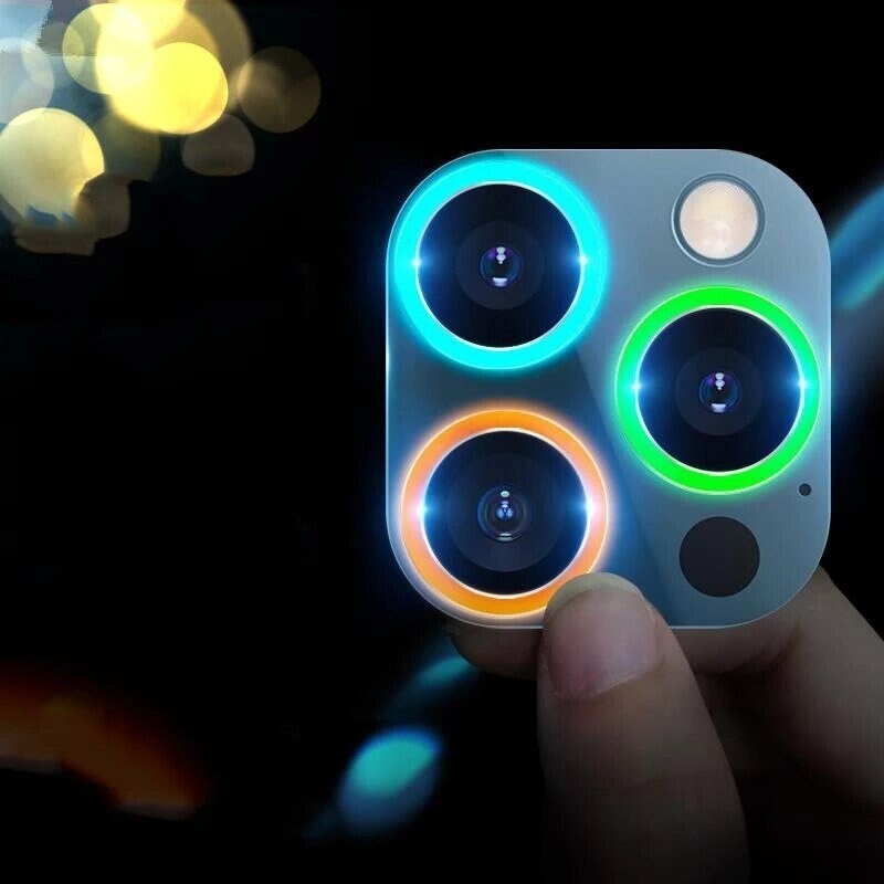 Luminous Metal Ring Camera Lens Tempered Glass