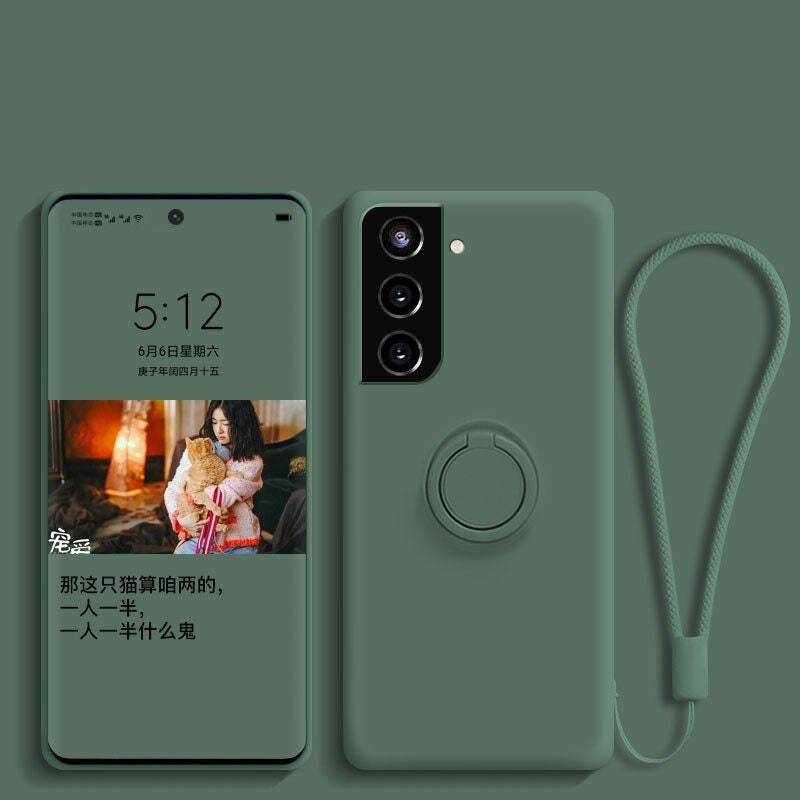 3IN1 Stand Magnetic Ring Liquid Silicone Back Cover