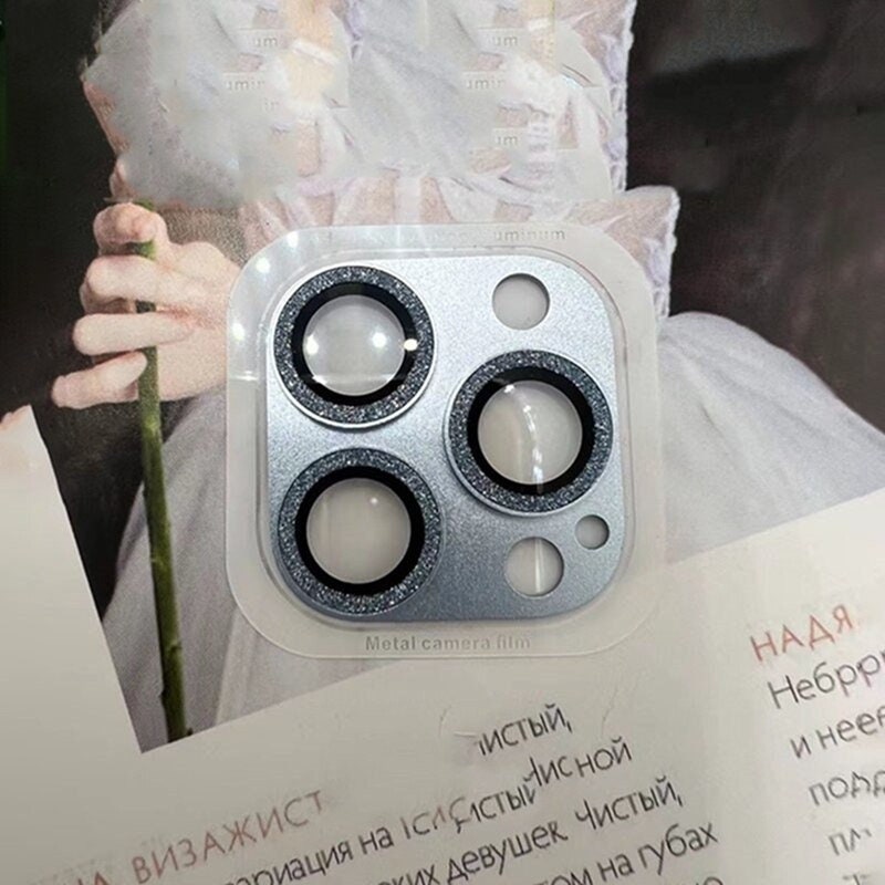 Full Camera Lens Screen Protector Glitter Tempered Glass