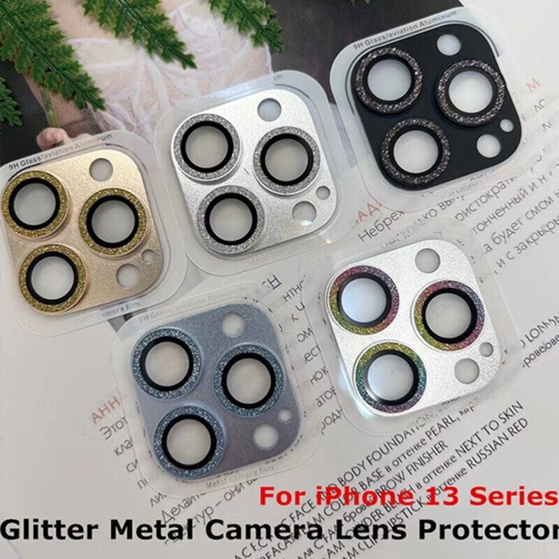 Full Camera Lens Screen Protector Glitter Tempered Glass