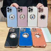 Electroplate CD Pattern Logo Hole Phone Case