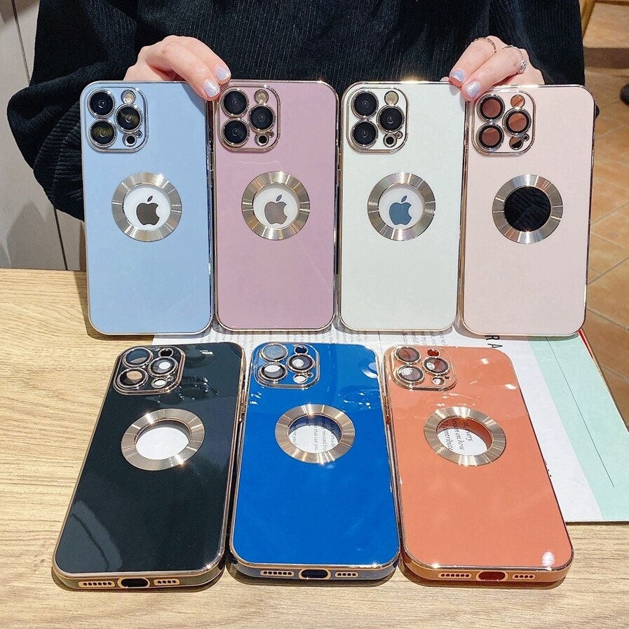 Electroplate CD Pattern Logo Hole Phone Case